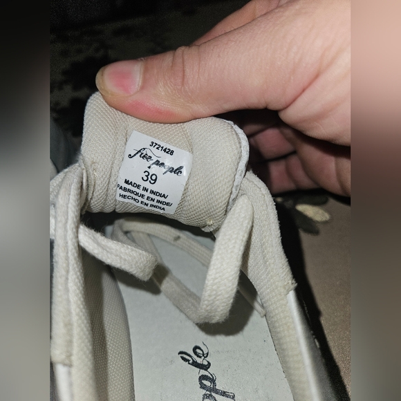 Free People  NWOB Let's Wander Distressed Washed Sneakers Size 39 - Picture 3 of 4